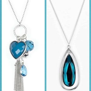 2 long necklaces with earrings